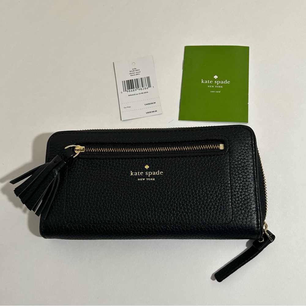 Kate Spade Neda Chester Street Black Wallet with Tassel